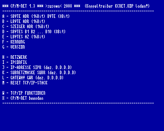 CPMNET 1.3 / Menü 2