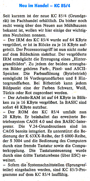 KC85/4 Daten