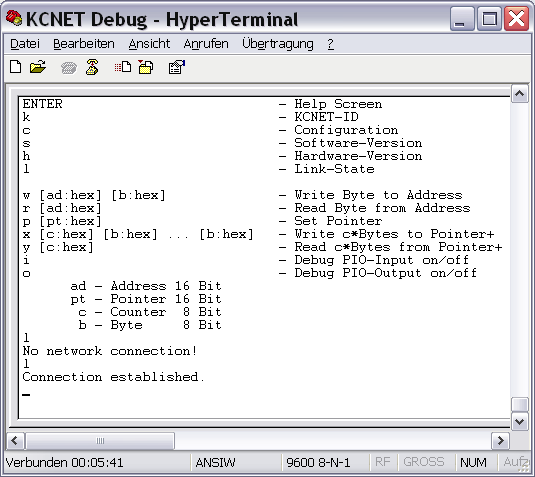 debug network connection debug network connection