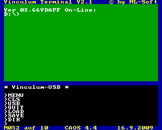 USB-Terminal V2.1: Menü