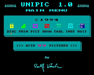 UP 1.0 MAIN MENU