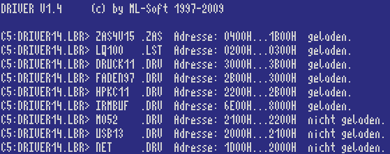 DRIVER 1.4 - Treiber laden